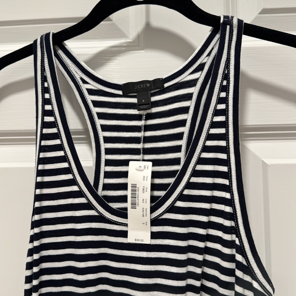 NWT J. Crew Striped Racerback Dress - Picture 4 of 7